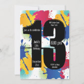 Paint Splatter 13e verjaardag uitnodiging (Voorkant)