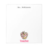 Paint Splatter Apple Teacher Bloc-notes (Devant)