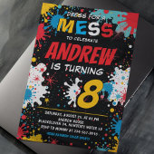 Paint Splatter Art verjaardagsfeestje uitnodiging