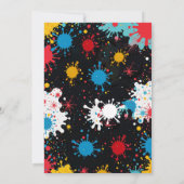 Paint Splatter Art verjaardagsfeestje uitnodiging (Achterkant)