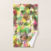 Paint Splatter Automne Couleur Feuilles Abstraits (Serviette à main)