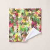 Paint Splatter Automne Couleur Feuilles Abstraits (Gant de toilette)