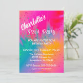 Paint Splatter Birthday Party Kaart (Staand voorkant)