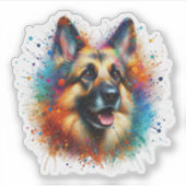 Paint Splatter Duitse herder Sticker (Voorkant)