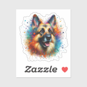 Paint Splatter Duitse herder Sticker