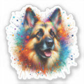 Paint Splatter Duitse herder Sticker (Voorkant)