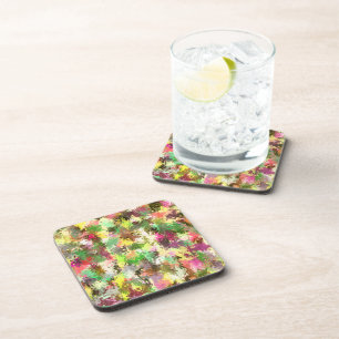 Paint Splatter herfstkleur bladeren Abstract Bier Onderzetter