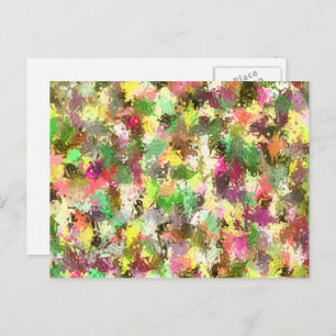 Paint Splatter herfstkleur bladeren Abstract Briefkaart