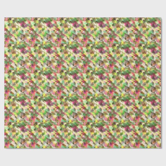 Paint Splatter herfstkleur bladeren Abstract Cadeaupapier (Vlak)