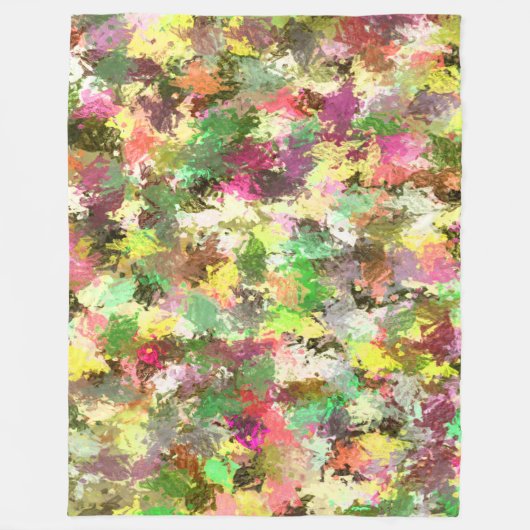Paint Splatter herfstkleur bladeren Abstract Fleece Deken (Voorkant)