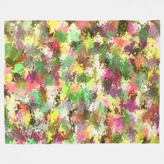 Paint Splatter herfstkleur bladeren Abstract Fleece Deken (Voorkant (Horizontaal))