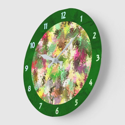 Paint Splatter herfstkleur bladeren Abstract Grote Klok (Hoek)