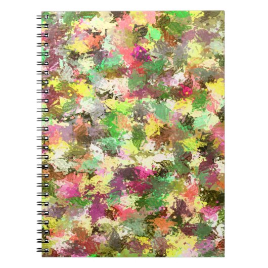 Paint Splatter herfstkleur bladeren Abstract Notitieboek (Voorkant)