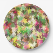 Paint Splatter herfstkleur bladeren Abstract Papieren Bordje (Voorkant)
