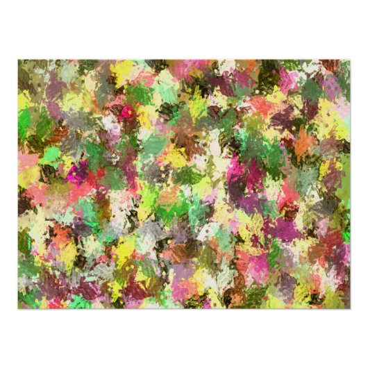 Paint Splatter herfstkleur bladeren Abstract Perfect Poster (Voorkant)