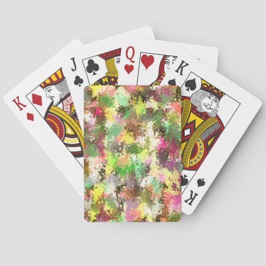 Paint Splatter herfstkleur bladeren Abstract Pokerkaarten (Achterkant)