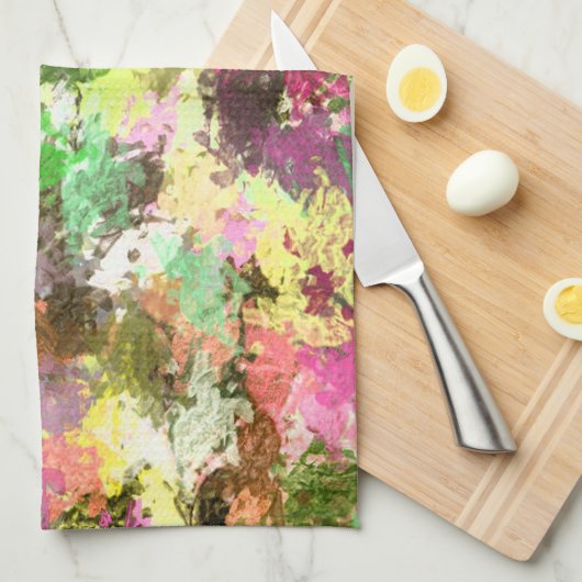 Paint Splatter herfstkleur bladeren Abstract Theedoek (Quarter Fold)