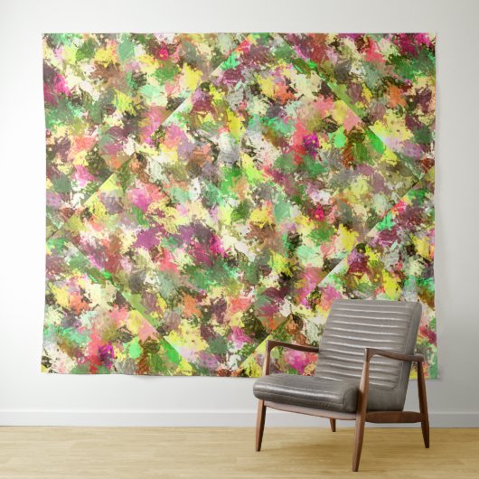 Paint Splatter herfstkleur bladeren Abstract Wandkleed (In Situ (horizontaal))