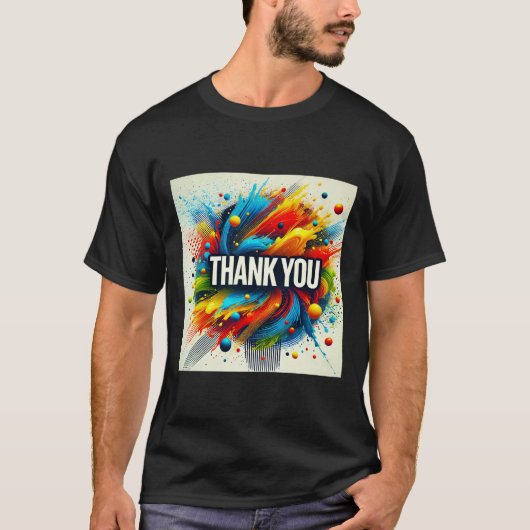 Paint Splatter Merci Mens Tshirt (Devant)