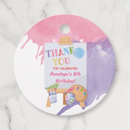 Paint Splatter Party Bedankt Bedankjes Labels (Voorkant)