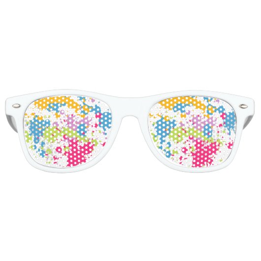 Paint Splatter Party Shades Retro Zonnebril (Voorkant)