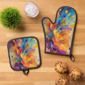 Paint Splatter Pattern 2 Ovenwant & Pannenlap Set (Top down)