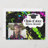 Paint Splatter Photo Graduation Party Invitation (Devant)