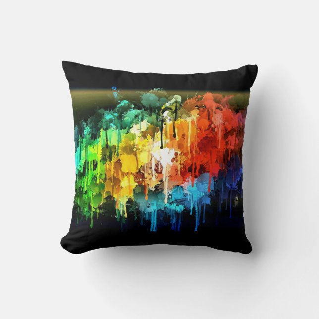 Paint Splatter Pillow Kussen (Voorkant)