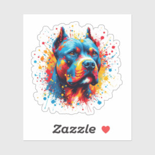 Paint Splatter Pitbull Sticker