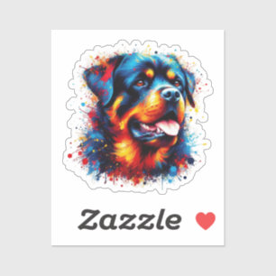 Paint Splatter Rottweiler Sticker
