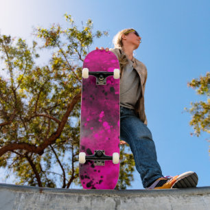Paint Splatter Roze Skateboard