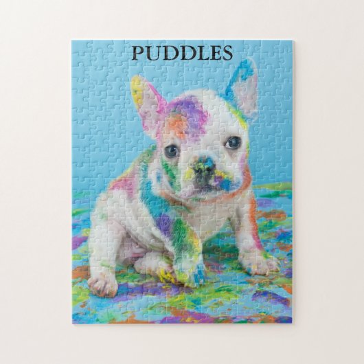 PAINT SPLATTERED PUPPY PUZZLE! LEGPUZZEL (Verticaal)