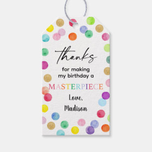 Paint Spots Art Party Paint Party Verjaardag Cadeaulabel