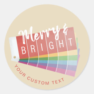 Paint Stalen Zakelijk/Zakelijk Merry & Bright Ronde Sticker