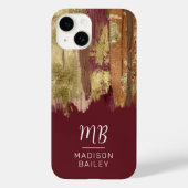 Paint Stroke Gold Bronze Monogram Case-Mate iPhone Case (Achterkant)