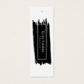 PAINT Stroke modern zwart & wit Maat Prijs Labels Mini Visitekaartjes (Voorkant)