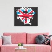 Paint Strokes British S-Shield Canvas Afdruk (Insitu (Woonkamer))