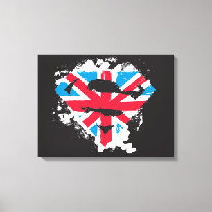 Paint Strokes British S-Shield Canvas Afdruk