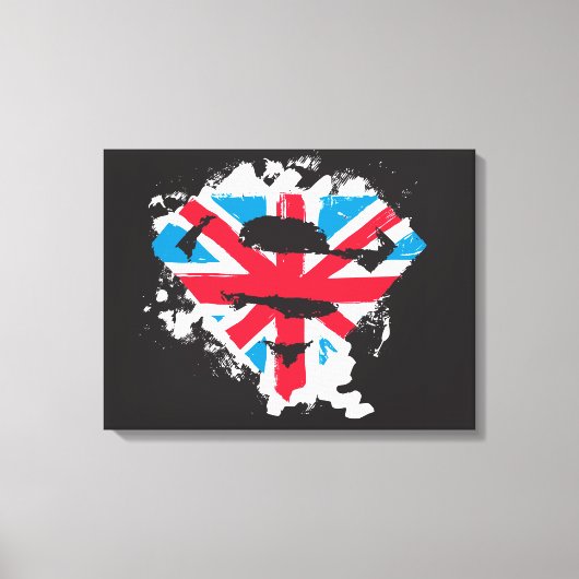 Paint Strokes British S-Shield Canvas Afdruk (Voorkant)