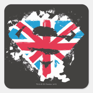 Paint Strokes British S-Shield Vierkante Sticker