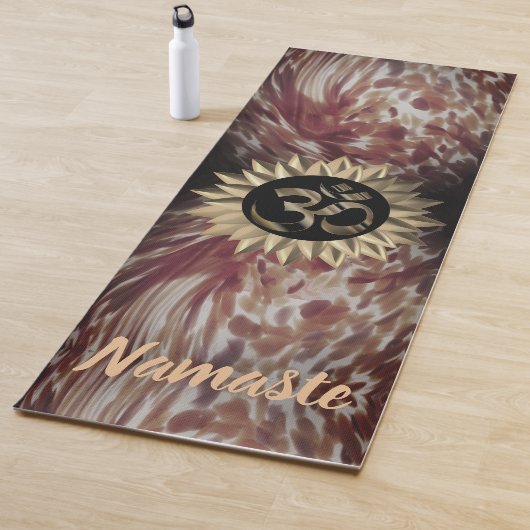 Paint Strokes Modern Abstract OM Lotus Yoga Mat (In situ)