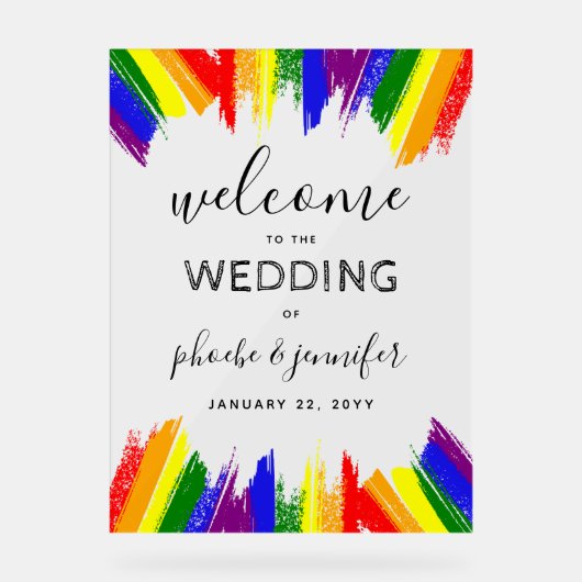Paint Strokes Pride drapeau Mariage LGBTQ (Recto)