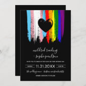 Paint Strokes Trans Pride Rainbow Wedding Kaart (Voorkant / Achterkant)