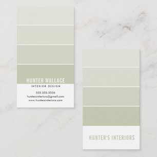 PAINT SWATCH CHIP modern design ombre sage groen Visitekaartje