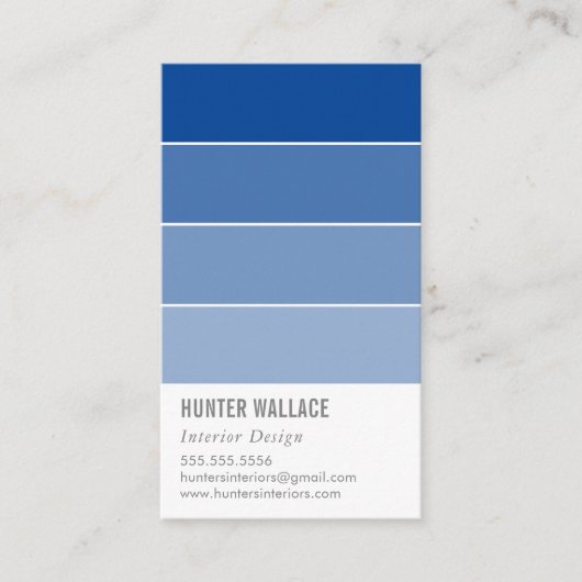 PAINT SWATCH CHIP modern ombre koninklijk blauw Visitekaartje (Voorkant)