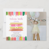 Paint Watercolor Age Centre Invitation Anniversair (Devant)