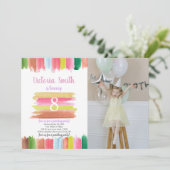 Paint Watercolor Age Centre Invitation Anniversair (Debout devant)