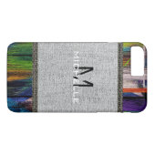 Paint Wood Kijk Burlap Rustic Monogram #10 Case-Mate iPhone Case (Achterkant (Horizontaal))
