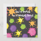 Paintball Anniversaire Fête Invitation (Dos)