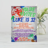 Paintball Anniversaire Fête Invitation (Debout devant)